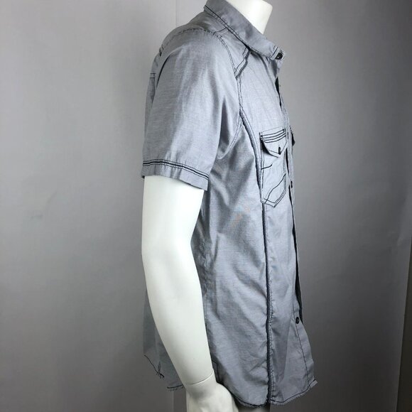 VARIOUS ARTISTS Men's Gray Button Up Shirt  Sz L - Picture 5 of 8